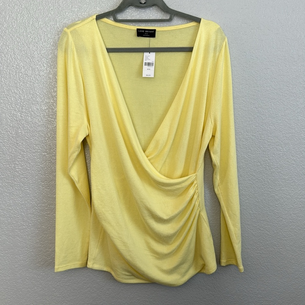 Lane Bryant Classic Faux-Wrap Ruched-Side Top Size 14/16